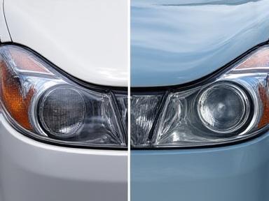 Cloudy vs clear headlight restoration